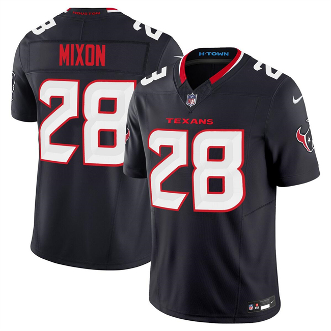 Men's Houston Texans #28 Joe Mixon Navy 2024 Vapor F.U.S.E. Limited Football Stitched Jersey